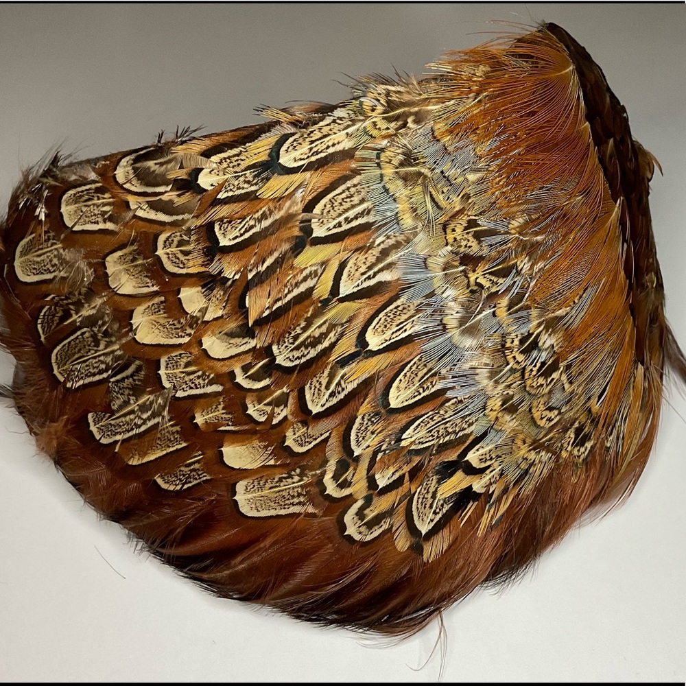 Vintage Pheasant Feather Half Hat 50s 60s Retro Style Brown